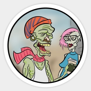 Hipster Zombies Sticker